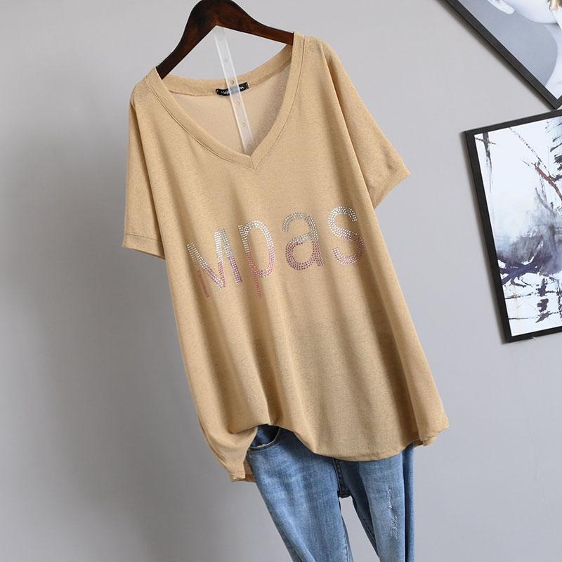 NRVP Áo Thun Nữ Ngắn Tay Dáng Rộng In Chữ Phong Cách Hàn Quốc