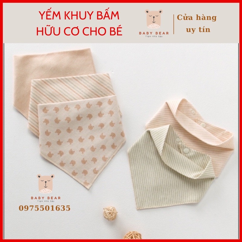 Khăn yếm tam giác cho bé ORGANIC 100% SỢI BÔNG COTTON HỮU CƠ TỰ NHIÊN