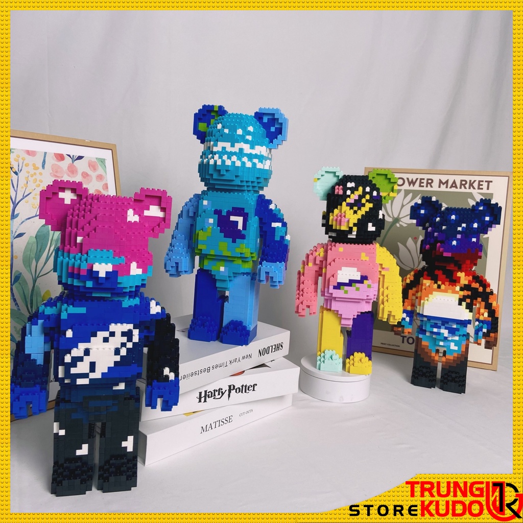 Lắp ráp Bearbrick Hoàng Hôn Thiên Hà độc đáo dạng đồ chơi mô hình Bearbrick làm quà tặng, home decor