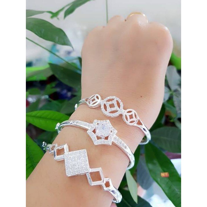 lắc tay bạc đính đá