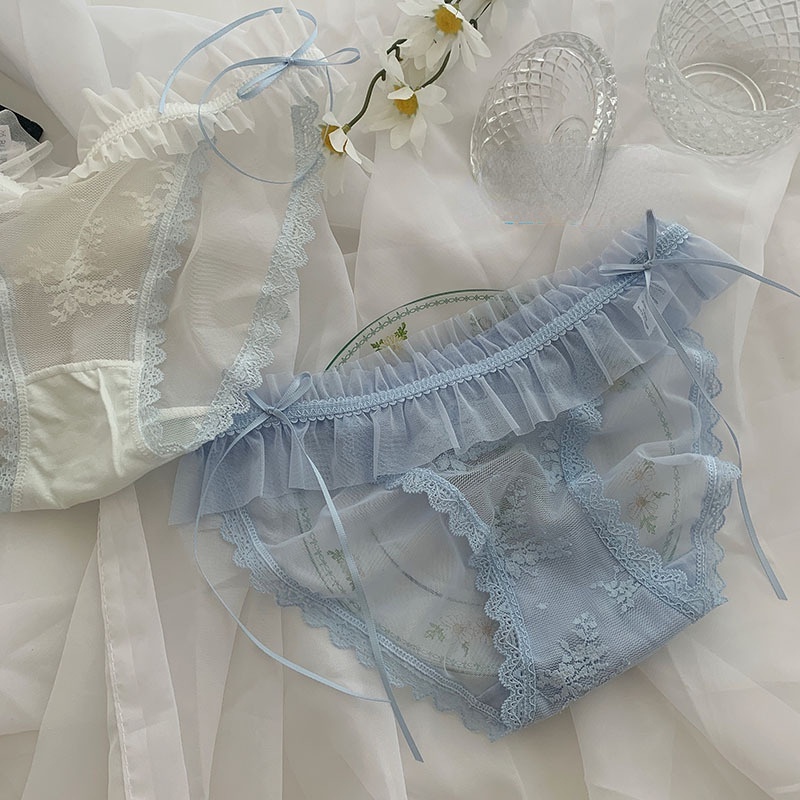 Quần Lót cotton Phối Ren Lưới Mỏng Thoáng Mát Quyến Rũ Cho Nữ