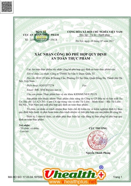 Thực phẩm chức năng Kidsmune plus vinalink , Kidsmun