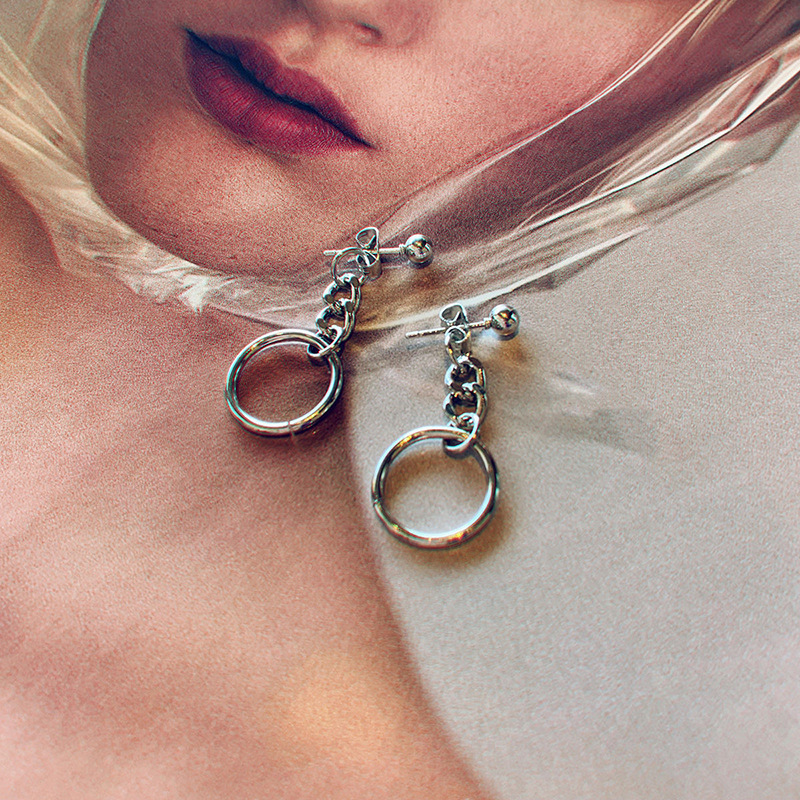 Khuyên tai hình tròn kiểu dáng thời trang phong cách Hàn Quốc dành cho nữ