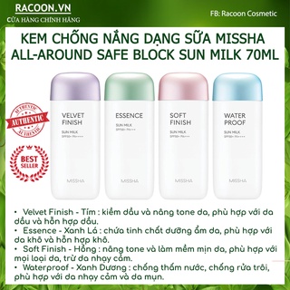 Kem Chống Nắng Dạng Sữa Missha All-Around Safe Block Sun Milk 70ml