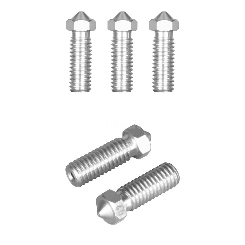 5pcs Volcano Nozzle M6 1.75mm Extruder Stainless Steel/Brass Nozzle 0.2/0.3/0.4/0.5/0.6mm for 3D Printer Head