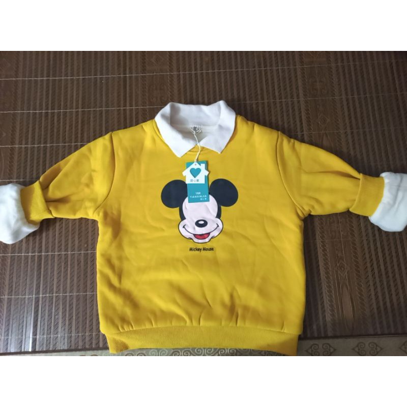 ÁO NỈ LÓT LÔNG MICKEY SIZE  ĐẠI CHO BÉ 25.27kg