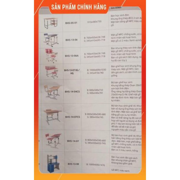 [FreeShip] Bàn ghế học sinh Xuân Hòa cao cấp, Hàng chính hãng - Bảo hành 12 tháng | BigBuy360 - bigbuy360.vn