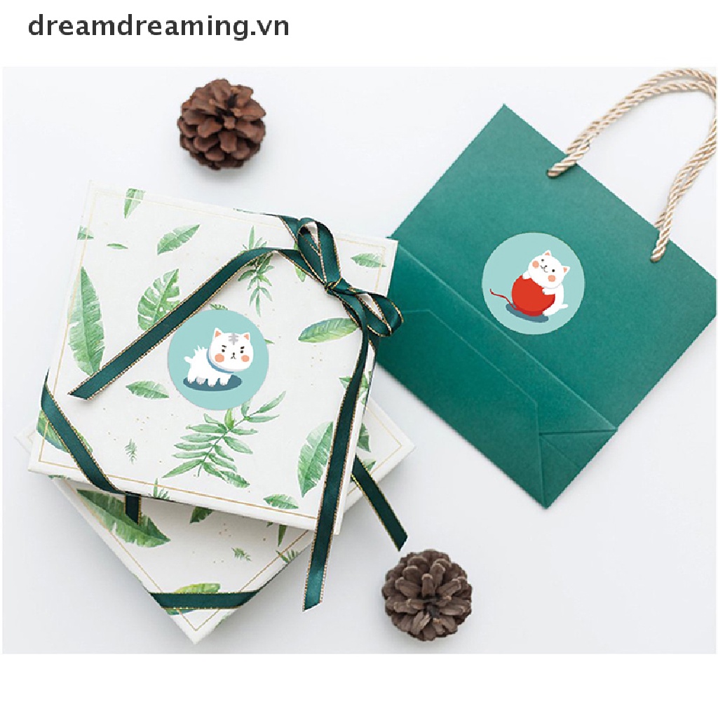 Set 500 Hình Tròn Họa Tiết Mèo Dễ Thương