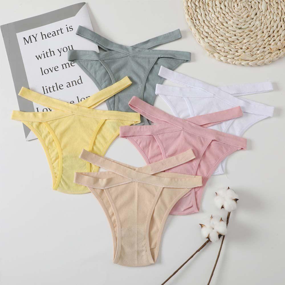 Quần Lót Cotton Mềm Mại Màu Trơn Phối Dây Cột Sau Lưng 2Life Cho Nữ