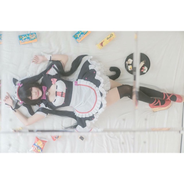 Váy hầu gái cosplay neko para