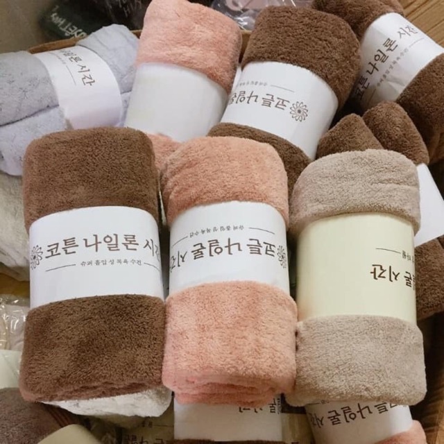 Set 5 khăn mặt Hàn Quốc Khăn lau mặt lông cừu thấm hút nhanh siêu mềm mịn nthinhuy01