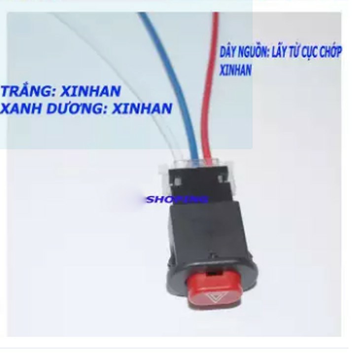 Công tắc Hazard 3 dây cho ô tô, xe máy 12V hv shop ( 1 cái kèm dây )