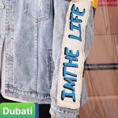 ÁO KHOÁC JEAN NAM CHẤT BÒ CHỮ STRANGE PHONG CÁCH CAO CẤP HOT TREND- DUBATI FASHION