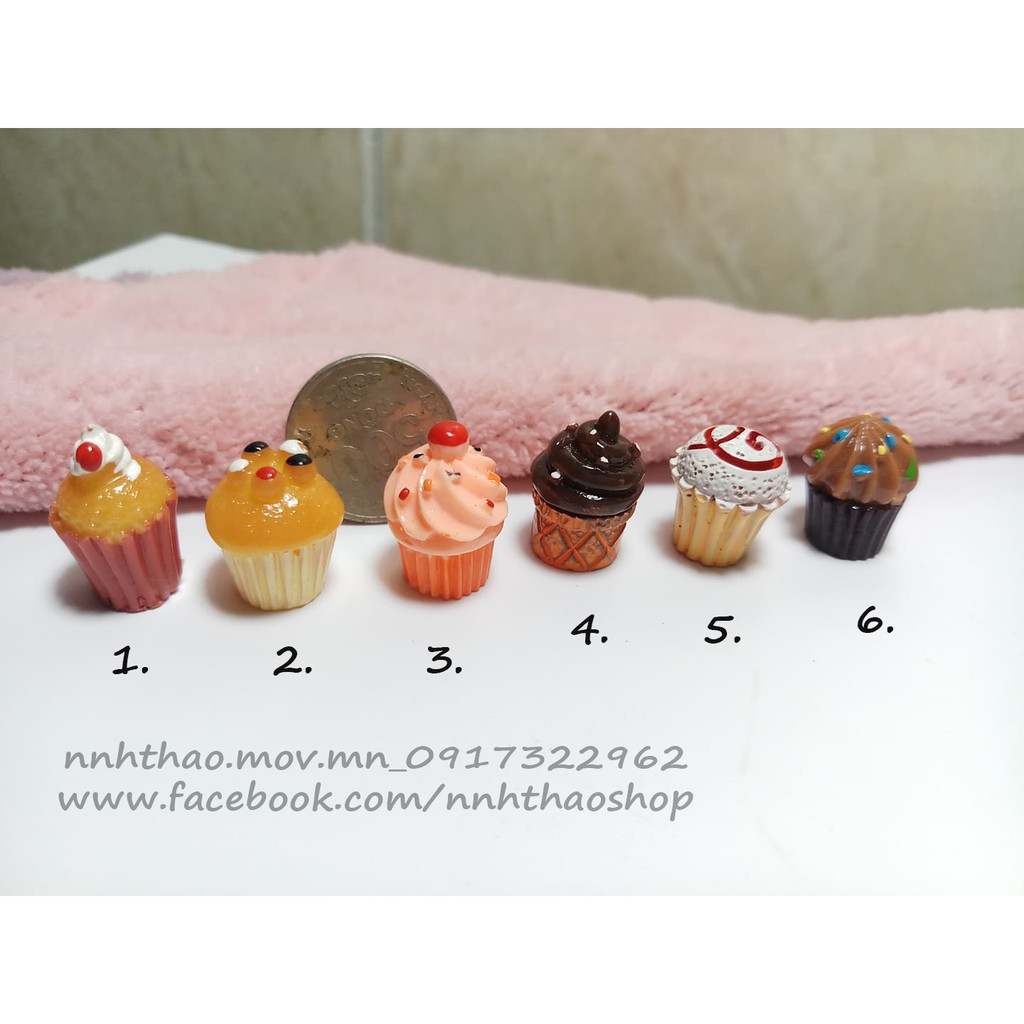 charm , minithing trang trí mô hình, tiểu cảnh_bánh cupcake