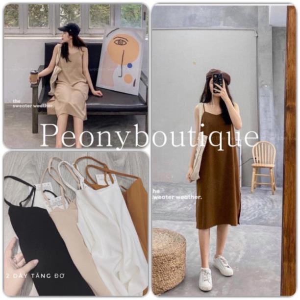 Váy 2 dây, đầm xuông - ( ảnh/video thật shop tự chụp và quay ) chất đũi lụa trơn basic nữ nhiều màu có sẵn