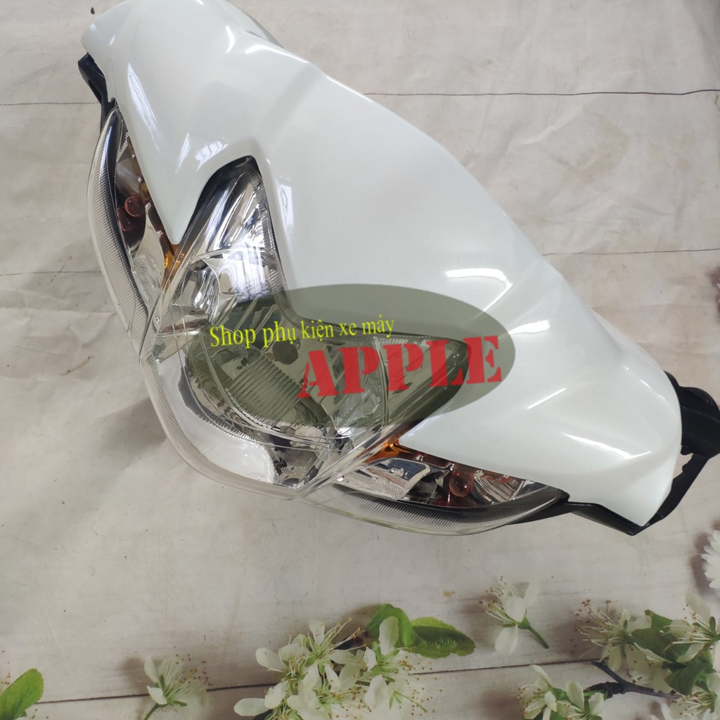 Bộ ốp đầu đèn xe Wave S110 gồm 4 món ốp trước, ốp sau và pha đèn kèm bóng siêu sáng