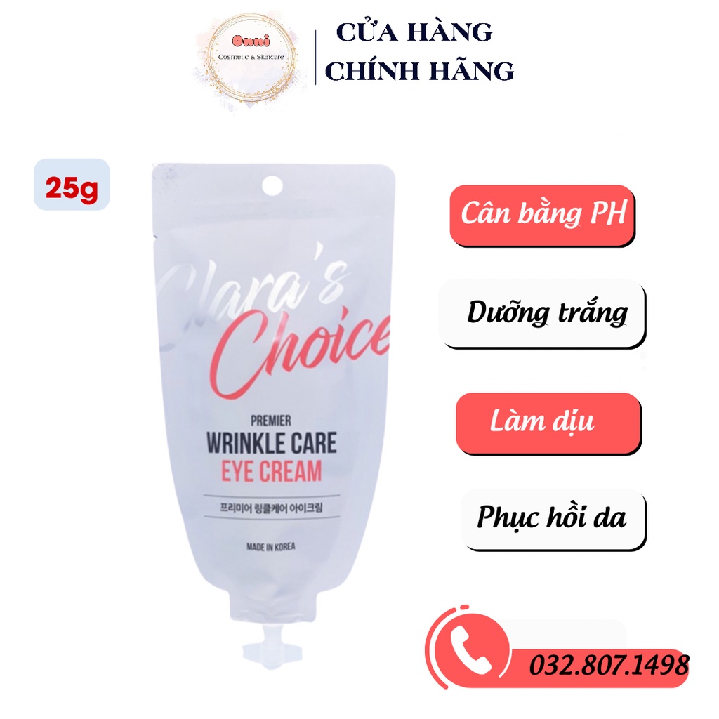 Kem Dưỡng Mắt Veraclara Clara’s Choice mờ nếp nhăn, giảm thâm gói 25g