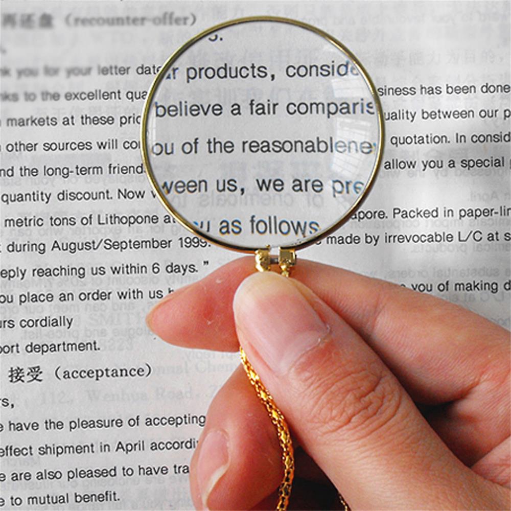 HS Jewelry Chain Magnifier Monocle Reading Magnifier Pendant Pendant Necklace Magnifying Glass Necklace