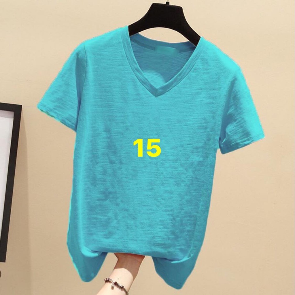 Áo thun xược cotton nữ cổ tim