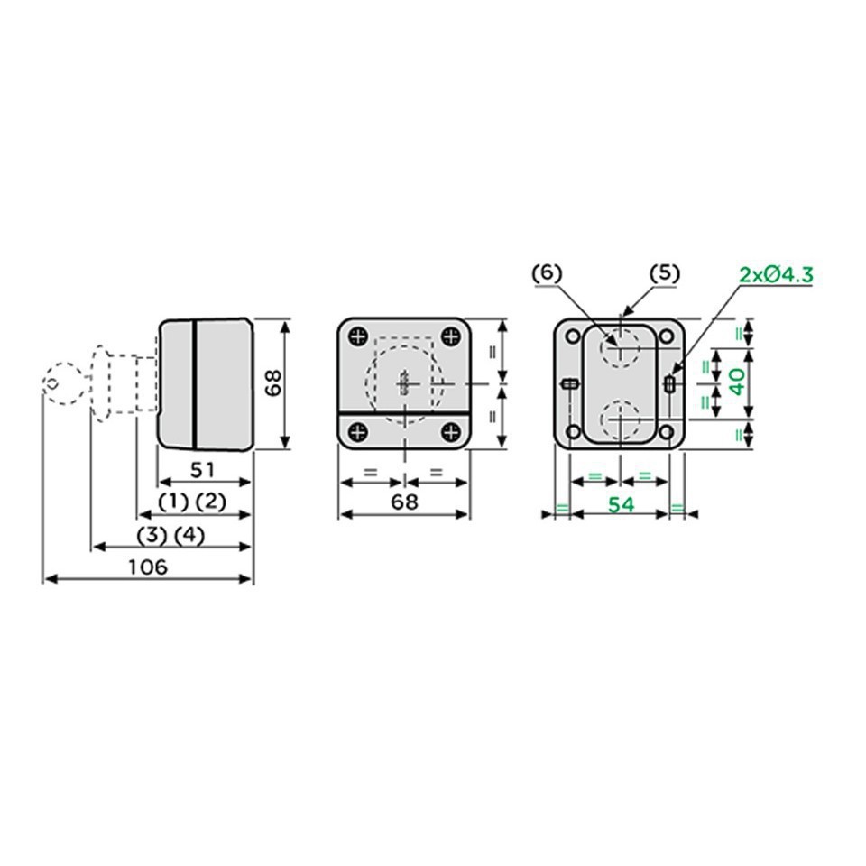 1 Công tắc nút bấm khẩn cấp 1NO + 1NC e-stop chất lượng