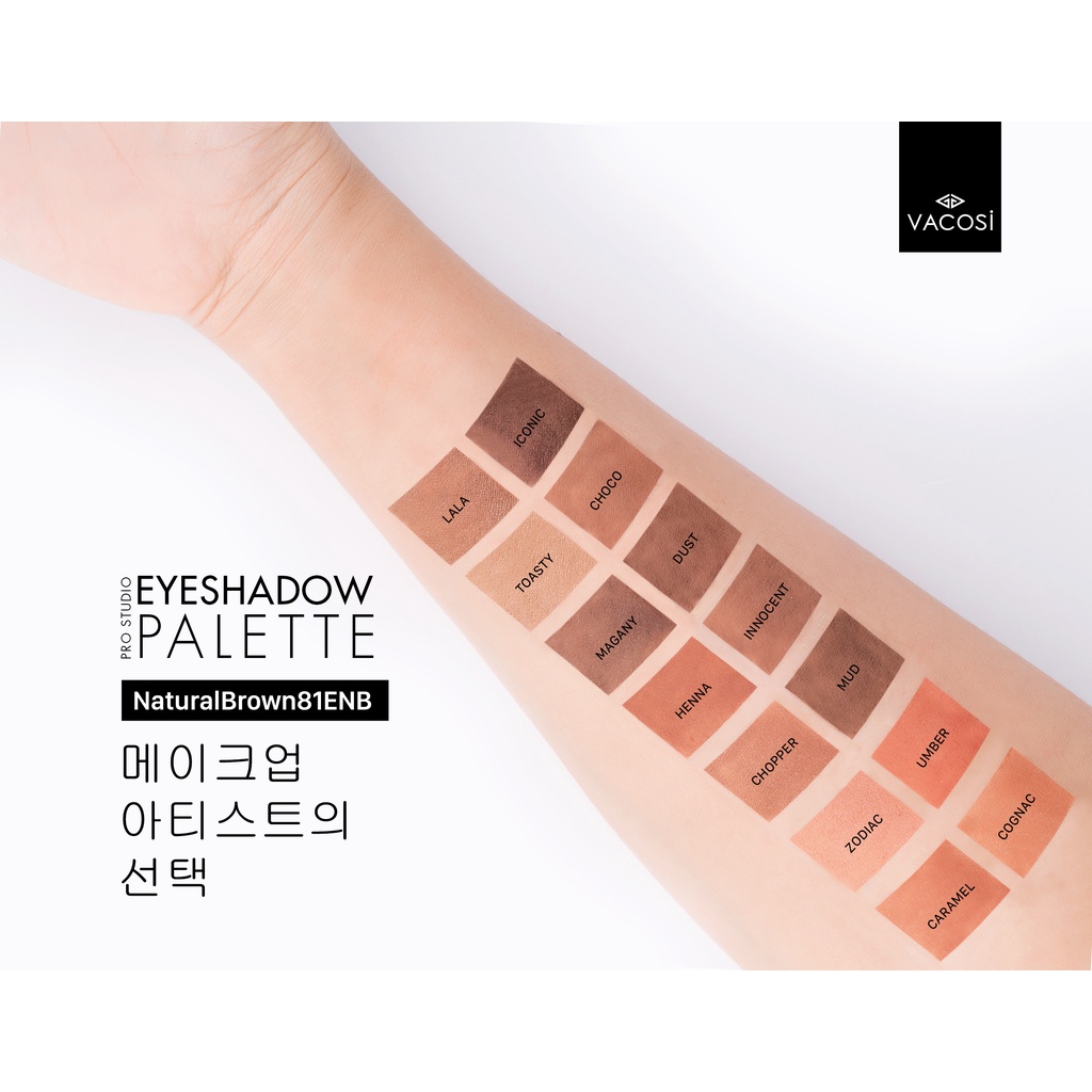 [Mua 2 Giảm 40%] BẢNG MÀU MẮT CHUYÊN NGHIỆP NATURAL BROWN -  VACOSI EYESHADOW PALETTE 81ENB 28 Ô | BigBuy360 - bigbuy360.vn