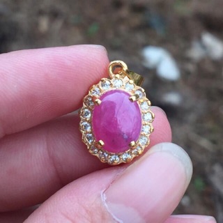 Set mặt dây ruby và dây Bạc