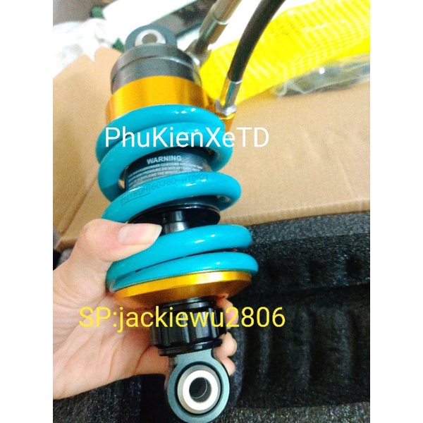Phuộc Nitron lông đền vàng 2 bình dầu xoay 360 độ gắn exciter 10 11 135 150 155