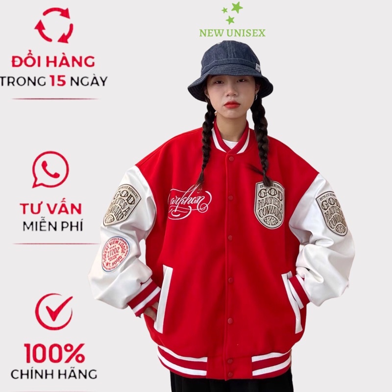 Áo Khoác Nữ Chất Nỉ PE Loại 1 Dày Mịn Phối Hình In Đẹp Có 2 Màu Đen - Đỏ Form Rộng Che Nắng Chắn Gió Tốt [NEW UNISEX]