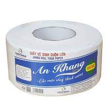 Giấy vệ sinh cuộn lớn AN KHANG --Thế Giới Giấy, 100% bột giấy nguyên sinh, hai lớp 500gr