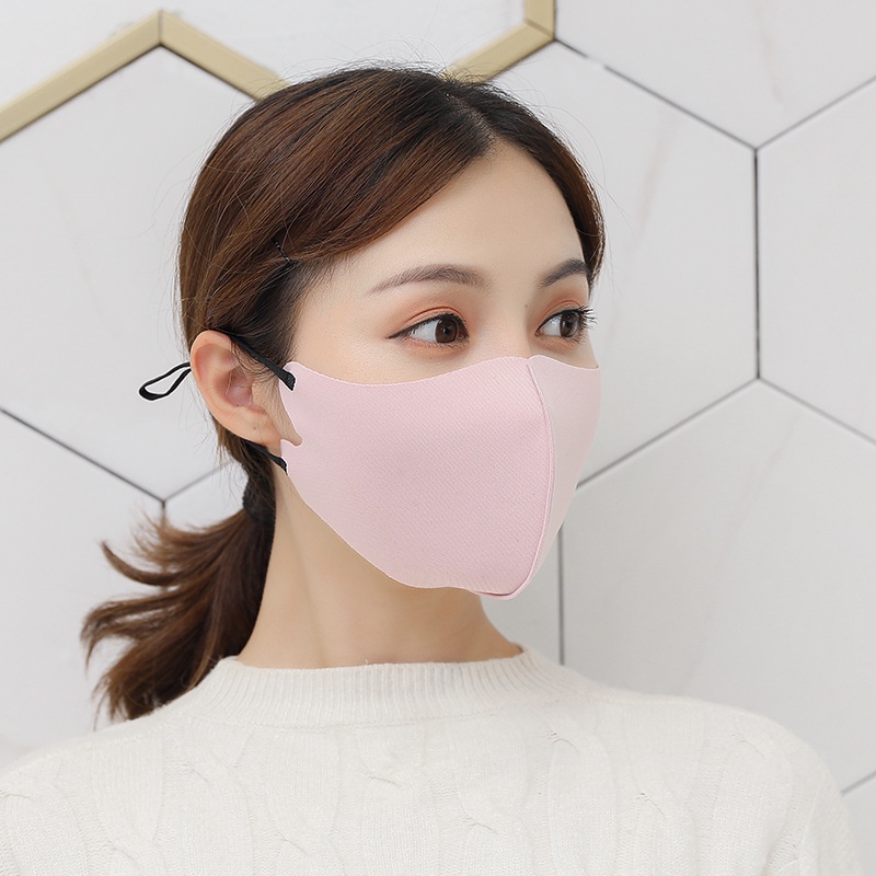 Khẩu Trang Chống Tia Cực Tím Chống Bụi Bằng Lụa Mát Màu Sắc Trơn Tùy Chỉnh