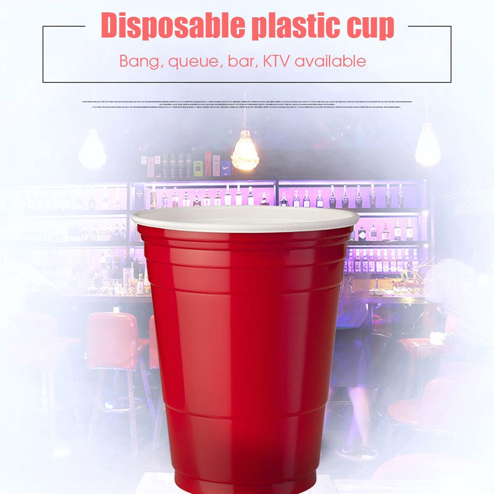 YIYU Set 50 cốc nhựa uống bia 450ml 16 Oz dùng một lần chất lượng cao