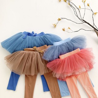 [Hàng Quảng Châu chất đẹp] Quần legging cotton liền váy ren xòe 2 trong 1 cực đẹp cho bé gái