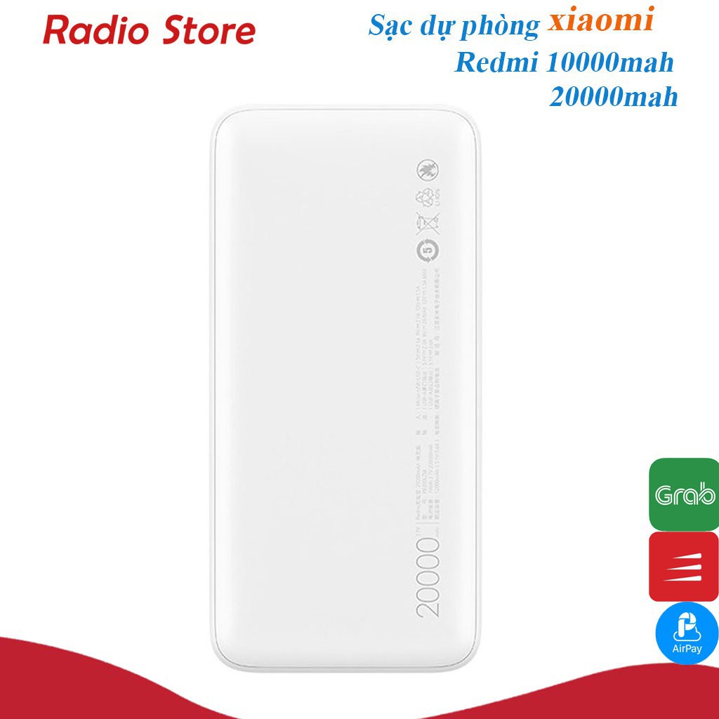 Pin sạc dự phòng Xiaomi Redmi 20000mAh siêu sạc nhanh siêu dung lượng - BH 6 tháng 1 đổi 1