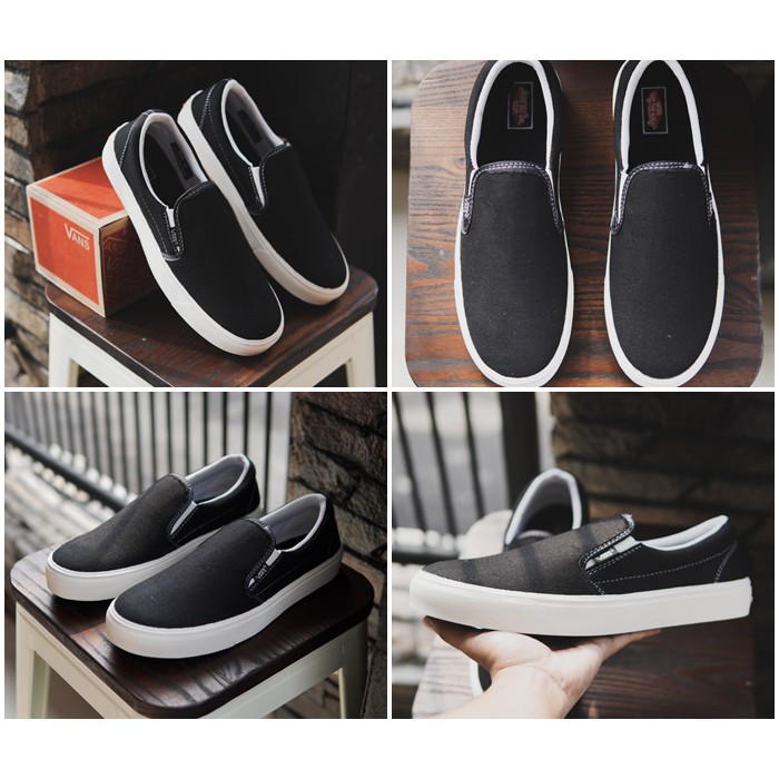 Giày Lười Vans Họa Tiết OG Màu Đen Cá Tính