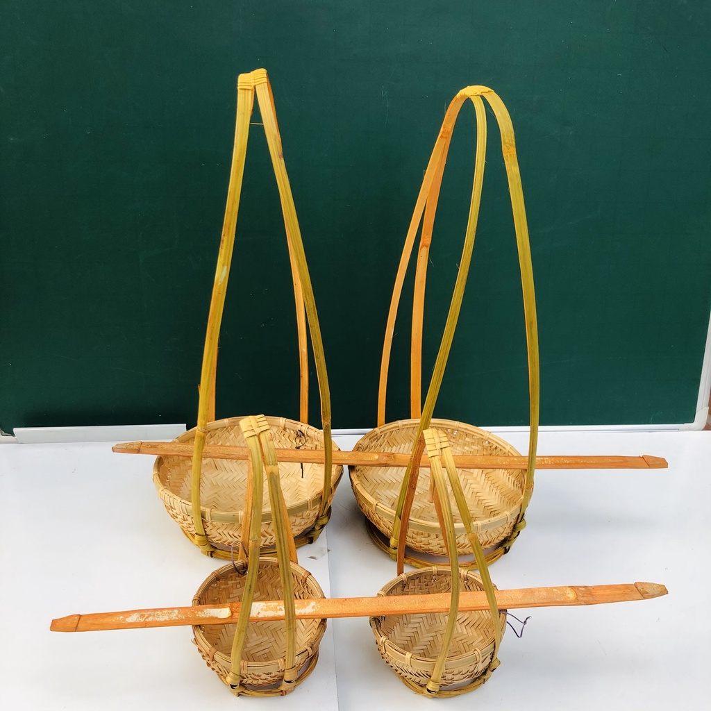 Đôi quang gánh tre trang trí Tết đủ kích cỡ từ mini đến lớn decor không gian
