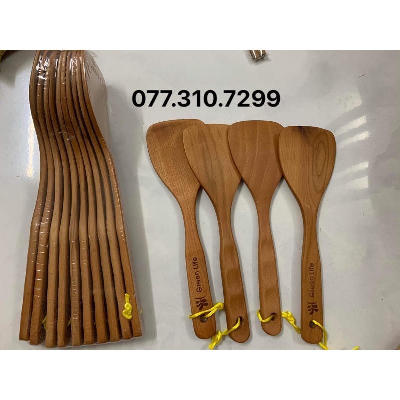 Xẻng gỗ muôi môi chiên xào gỗ tự nhiên