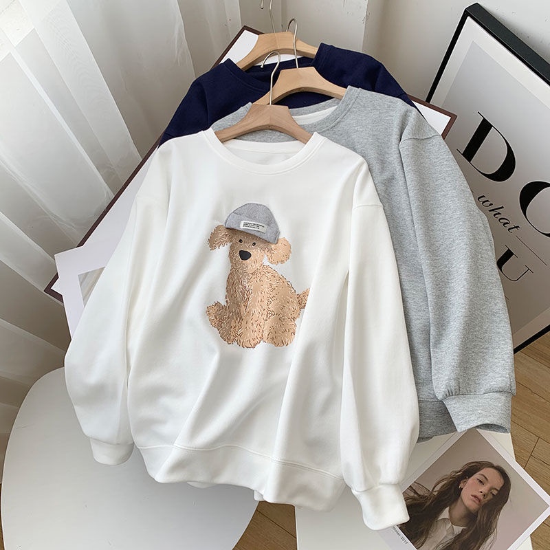 Áo sweater Cổ Tròn In Họa Tiết Xinh Xắn Theo Phong Cách Mùa Thu Dành Cho Nữ