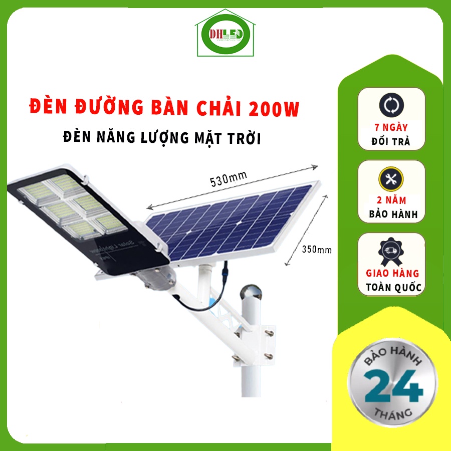 Đèn Bàn Chải Năng Lượng Mặt Trời 200W IP67 ⚡️𝐅𝐑𝐄𝐄 𝐒𝐇𝐈𝐏⚡️ Đèn Đường Năng Lượng Sạch Cao Cấp,Tiết Kiệm Điện