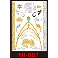 [ Metallic tattoo ] Miếng dán hình xăm Sticker Tattoo ánh kim size to 21x15cm