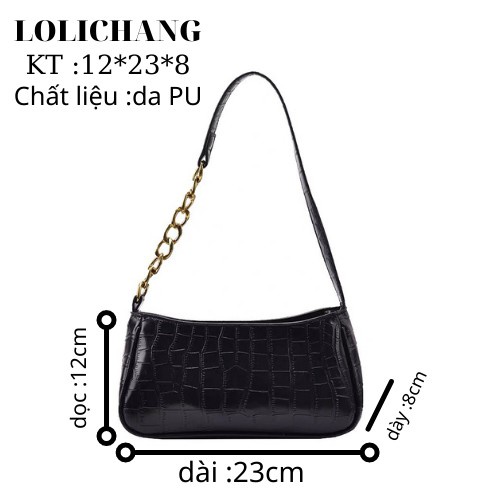Túi kẹp nách quai da phối xích phong cách Hàn Quốc TX024
