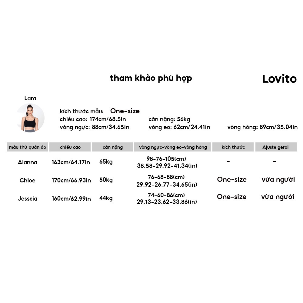 Áo ngực Lovito Yoga có đệm ngực đồng màu đàn hồi cao L06022