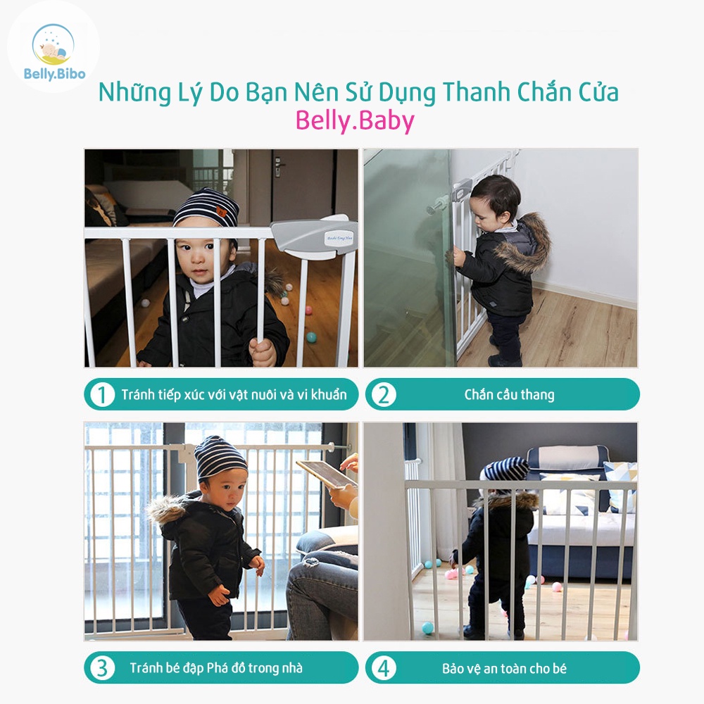 Thanh Chắn Cửa, Thanh Chắn Cầu Thang Bellybaby, Không Cần Khoan Tường, Bảo Vệ An Toàn Cho Trẻ Nhỏ