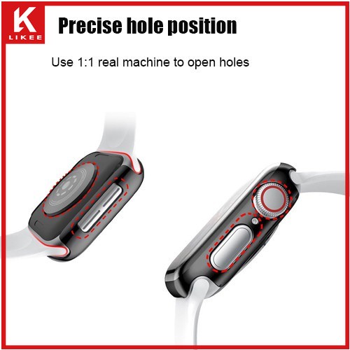 Ốp Điện Thoại PC+Kính Cường Lực Viền Kim Loại 38mm 40mm 42mm 44mm 41mm 45mm Series 7 6 5 4 3 2 SE T500