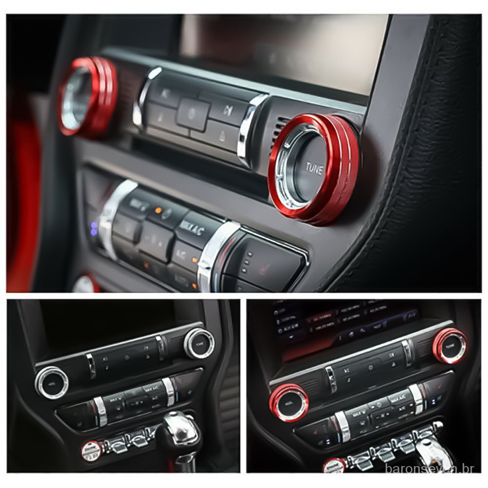 Set 2 Vòng Nhôm Viền Nút Điều Khiển Điều Hòa Không Khí Cho Honda Civic 10th Gen 2016 2017 2018