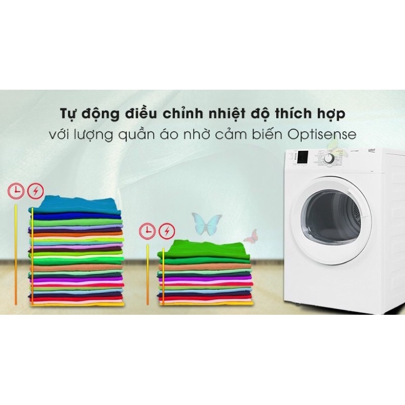 Máy sấy thông hơi Beko 8 kg DA8112RXOW ( HÀNG NEW NGUYÊN SIÊU BẢO HÀNH CHÍNH HÃNG 2 NĂM)