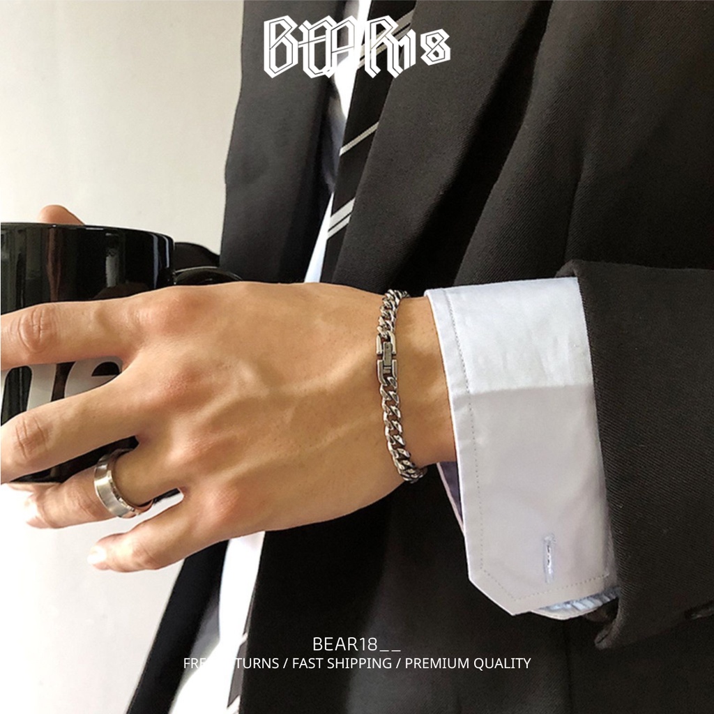 Vòng tay nam - lắc tay nam đơn giản màu bạc chất liệu thép titan không gỉ unisex phù hợp cho nam và nữ - L60