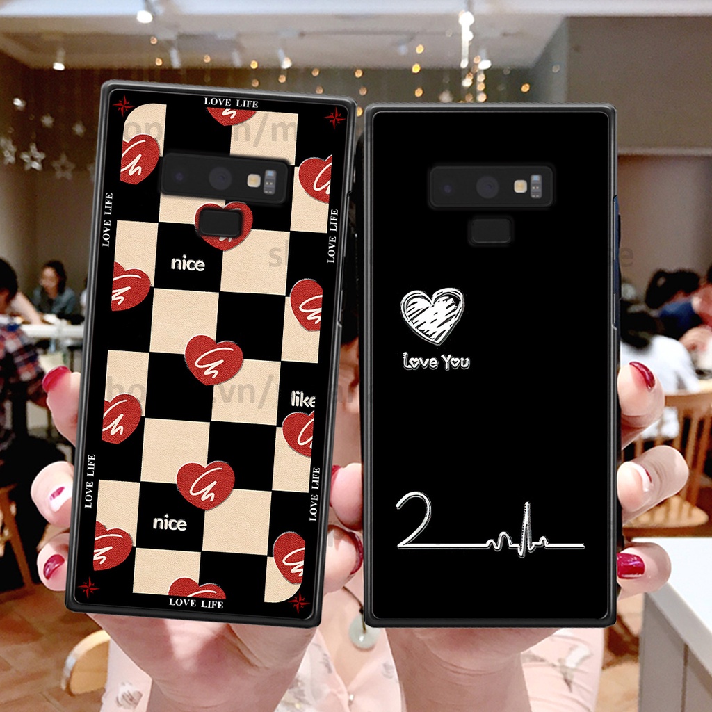 Ốp Samsung Note 9 in hình caro trái tim siêu đẹp, siêu nét đầy phong cách cá tính