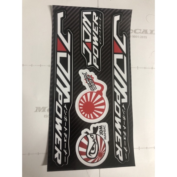 Tem logo JDM power chữ trắng 10 x 19cm