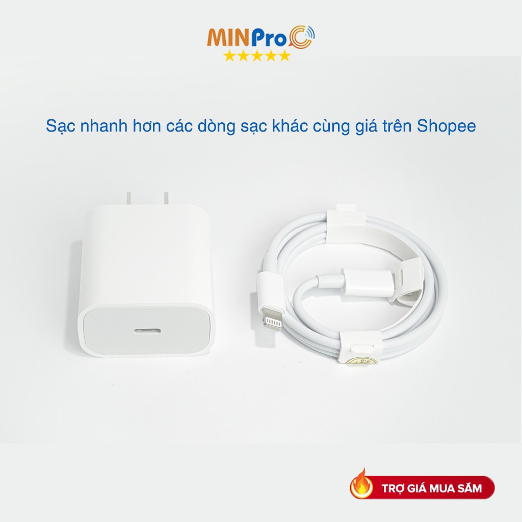 Bộ sạc nhanh 20W cao cấp sử dụng các dòng điện thoại chân sạc lightning bảo hành 12 tháng - MINPRO