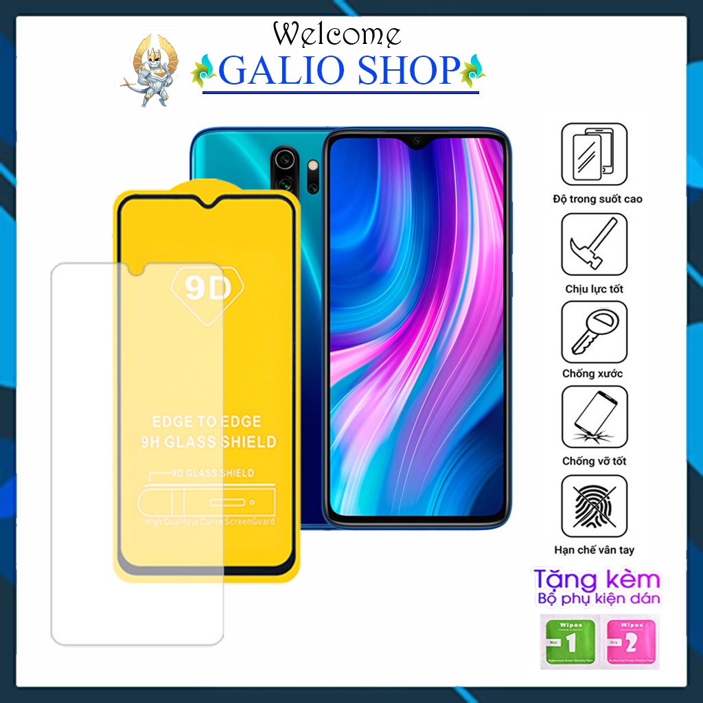 Kính cường lực Xiaomi Redmi Note 8 Pro Note 8 Full màn cao cấp độ cứng 21H chống bám vân tay chống rơi vỡ màn hình
